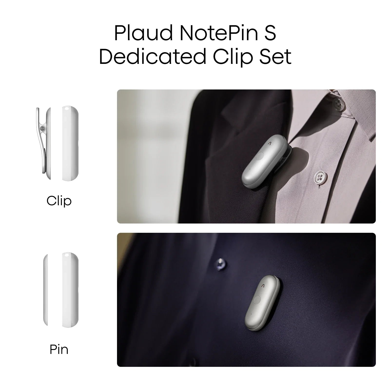 Clip & Magnetic Pin for Plaud NotePin｜Plaud NotePin S